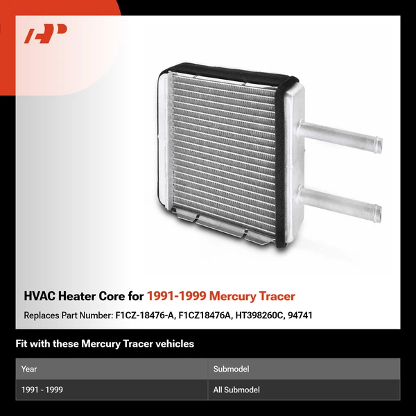 HVAC Heater Core for 1991-1999 Mercury Tracer