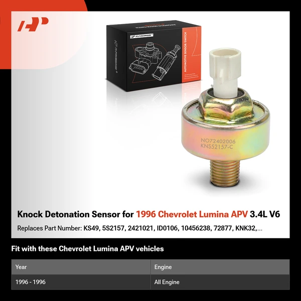 Knock Detonation Sensor for 1996 Chevrolet Lumina APV 3.4L V6