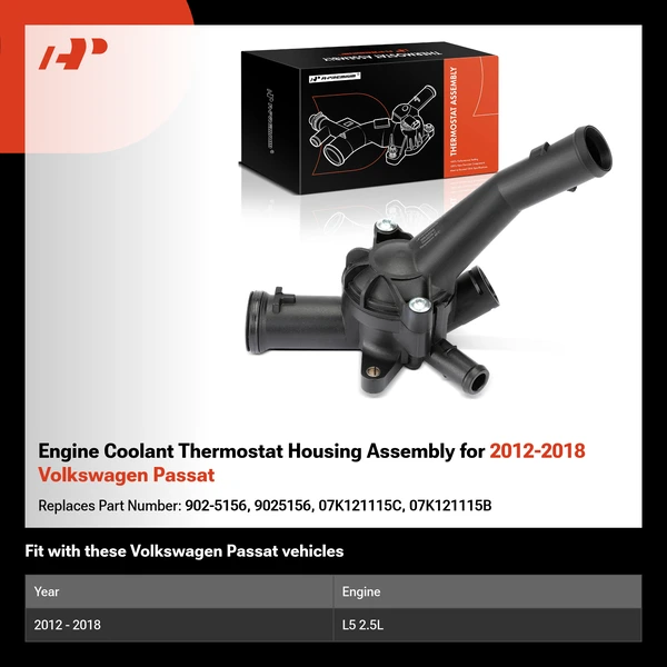 Engine Coolant Thermostat Housing Assembly for 2012-2018 Volkswagen Passat