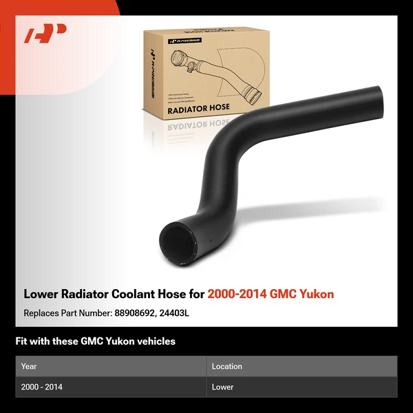 Lower Radiator Coolant Hose for 2000-2014 GMC Yukon
