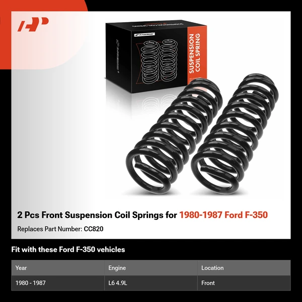 2 Pcs Front Suspension Coil Springs for 1980-1987 Ford F-350