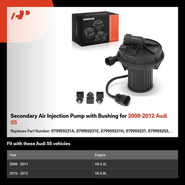 Secondary Air Injection Pump with Bushing for 2008-2012 Audi S5