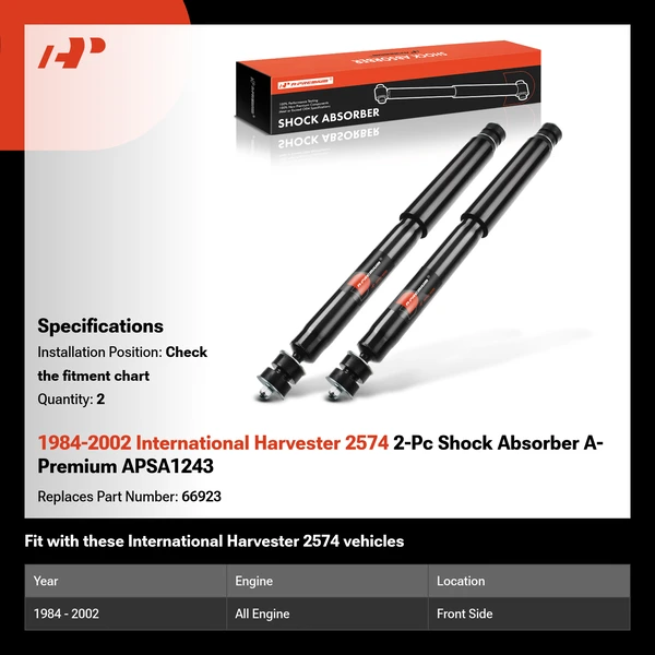 1984-2002 International Harvester 2574 2-Pc Shock Absorber A-Premium APSA1243