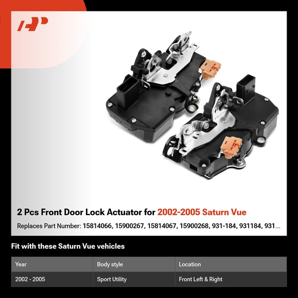 2 Pcs Front Door Lock Actuator for 2002-2005 Saturn Vue