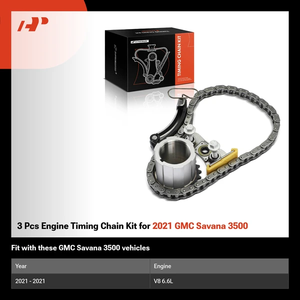 3 Pcs Engine Timing Chain Kit for 2021 GMC Savana 3500
