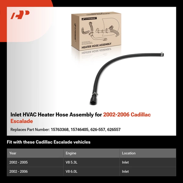 Inlet HVAC Heater Hose Assembly for 2002-2006 Cadillac Escalade