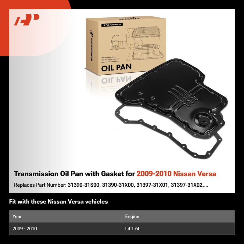 Transmission Oil Pan with Gasket for 2009-2010 Nissan Versa