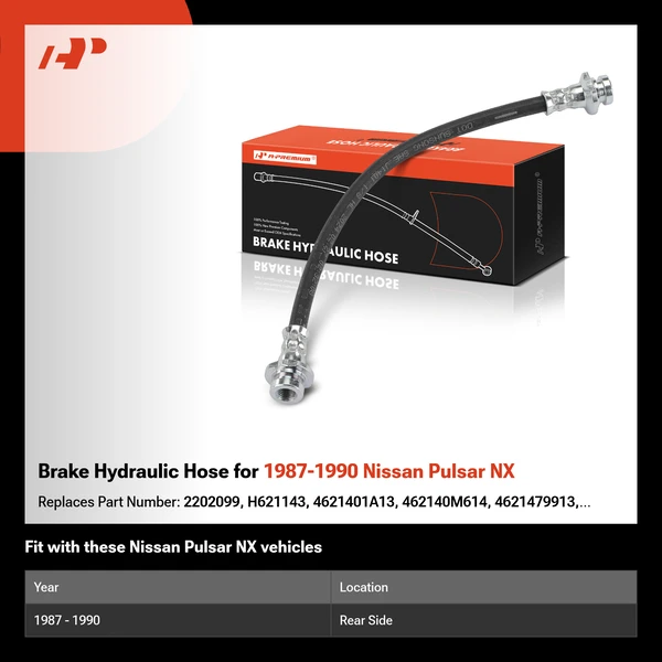 Brake Hydraulic Hose for 1987-1990 Nissan Pulsar NX