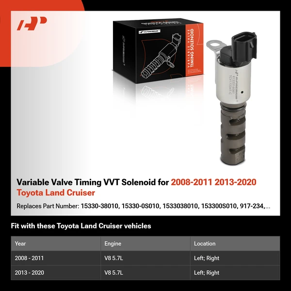 Variable Valve Timing VVT Solenoid for 2008-2011 2013-2020 Toyota Land Cruiser