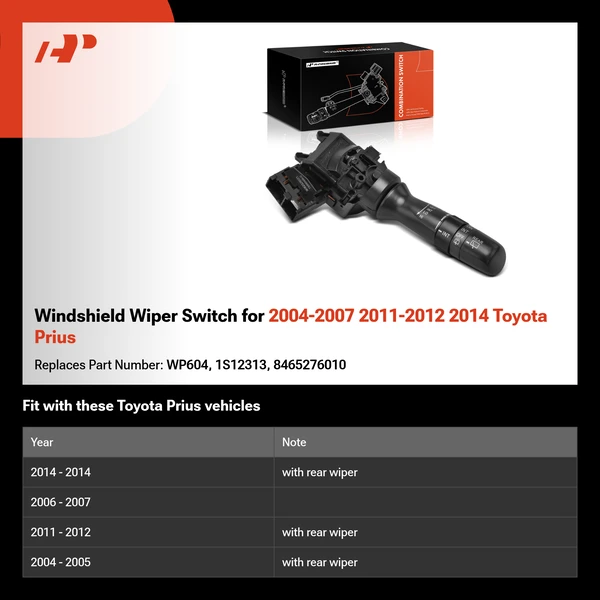 Windshield Wiper Switch for 2004-2007 2011-2012 2014 Toyota Prius