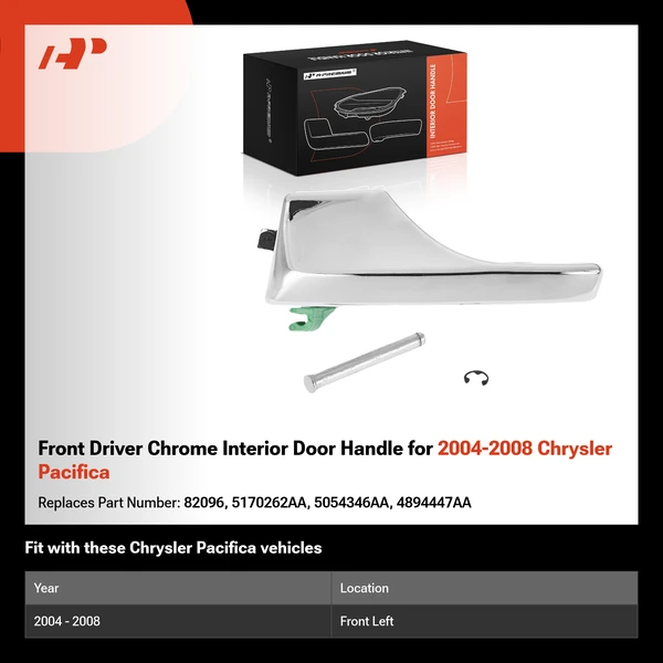 Front Driver Chrome Interior Door Handle for 2004-2008 Chrysler Pacifica