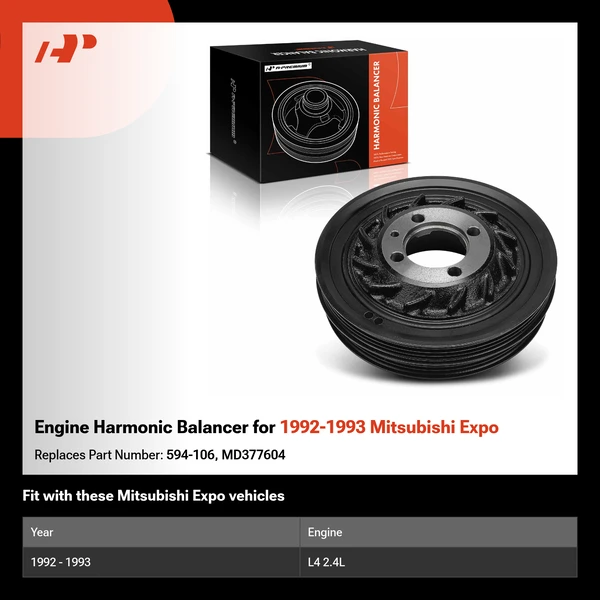 Engine Harmonic Balancer for 1992-1993 Mitsubishi Expo