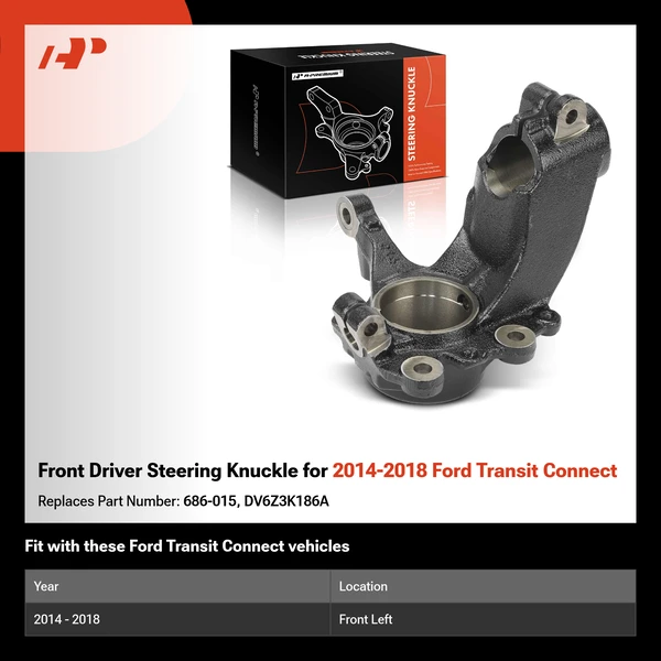 Front Driver Steering Knuckle for 2014-2018 Ford Transit Connect