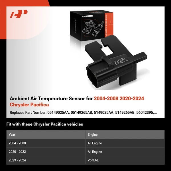 Ambient Air Temperature Sensor for 2004-2008 2020-2024 Chrysler Pacifica