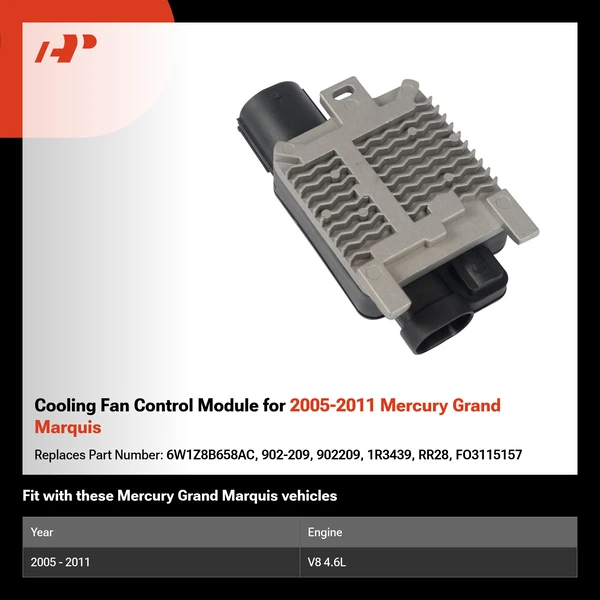 Cooling Fan Control Module for 2005-2011 Mercury Grand Marquis