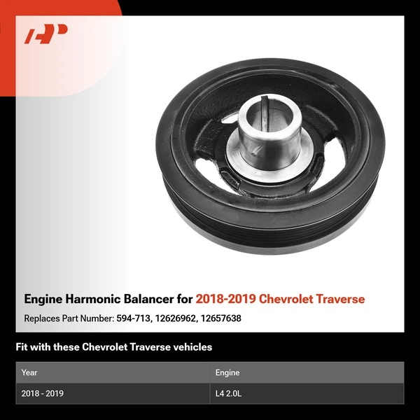 Engine Harmonic Balancer for 2018-2019 Chevrolet Traverse