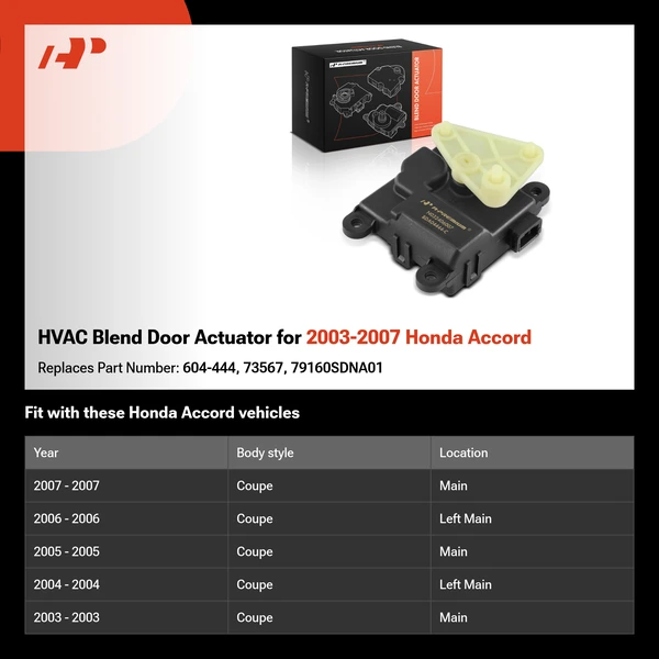 HVAC Blend Door Actuator for 2003-2007 Honda Accord