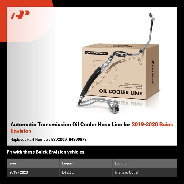 Automatic Transmission Oil Cooler Hose Line for 2019-2020 Buick Envision