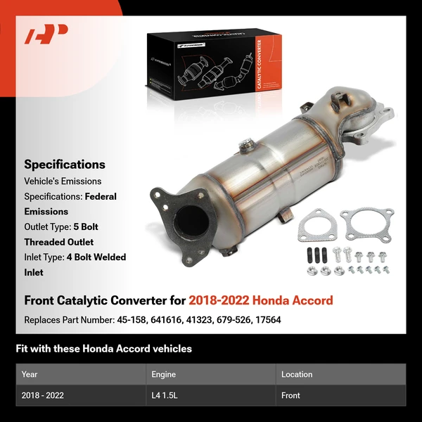 Front Catalytic Converter for 2018-2022 Honda Accord