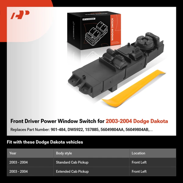Front Driver Power Window Switch for 2003-2004 Dodge Dakota