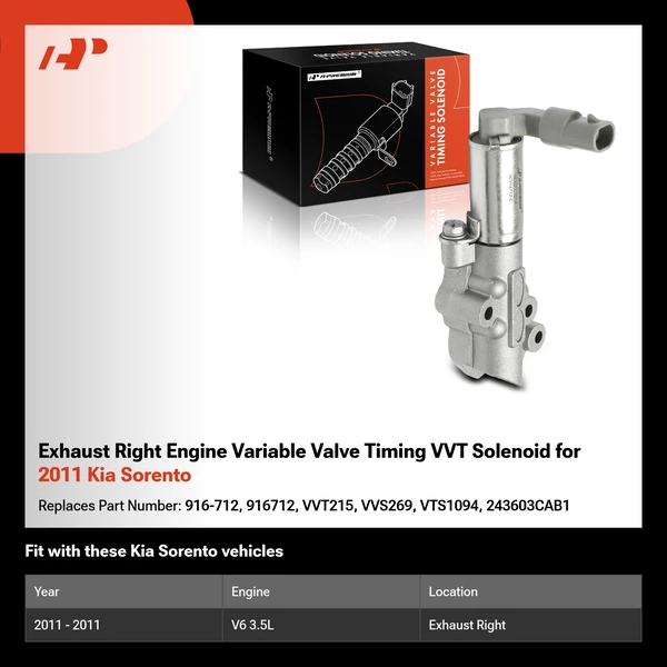 Exhaust Right Engine Variable Valve Timing VVT Solenoid for 2011 Kia Sorento