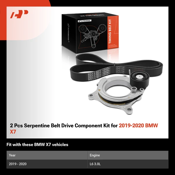 2 Pcs Serpentine Belt Drive Component Kit for 2019-2020 BMW X7