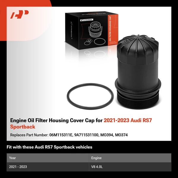 Engine Oil Filter Housing Cover Cap for 2021-2023 Audi RS7 Sportback