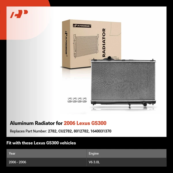 Aluminum Radiator for 2006 Lexus GS300