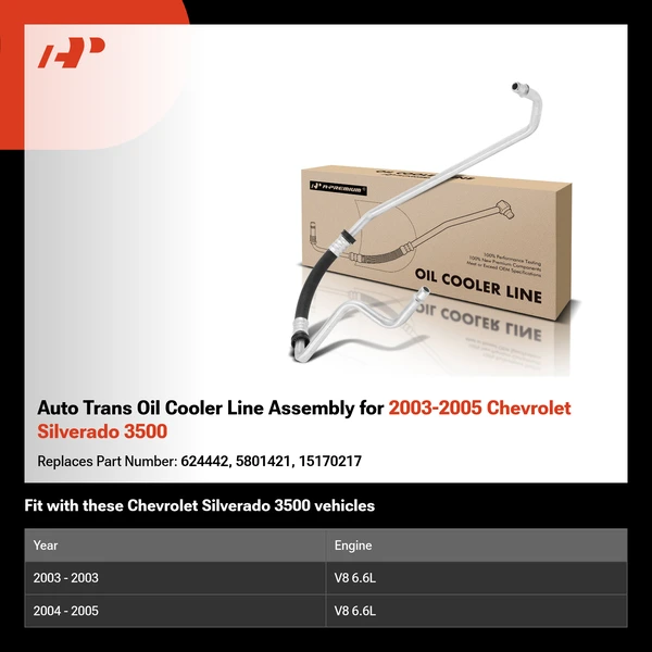 Auto Trans Oil Cooler Line Assembly for 2003-2005 Chevrolet Silverado 3500
