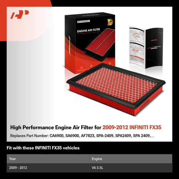 High Performance Engine Air Filter for 2009-2012 INFINITI FX35