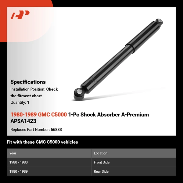 1980-1989 GMC C5000 1-Pc Shock Absorber A-Premium APSA1423
