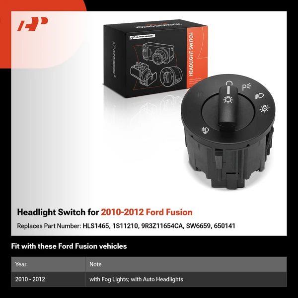 Headlight Switch for 2010-2012 Ford Fusion