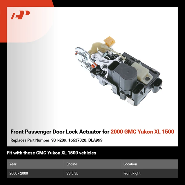 Front Passenger Door Lock Actuator for 2000 GMC Yukon XL 1500