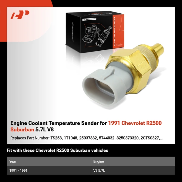 Engine Coolant Temperature Sender for 1991 Chevrolet R2500 Suburban 5.7L V8