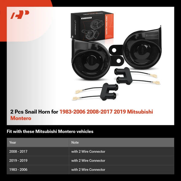 2 Pcs Snail Horn for 1983-2006 2008-2017 2019 Mitsubishi Montero