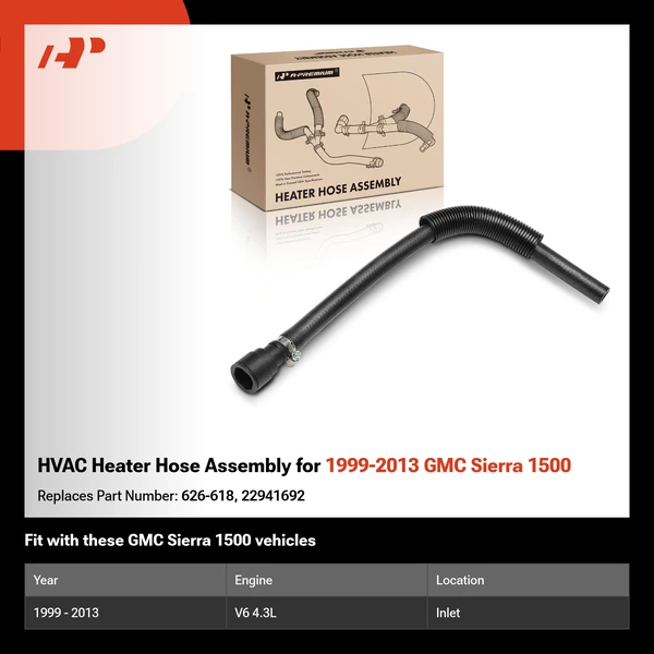 HVAC Heater Hose Assembly for 1999-2013 GMC Sierra 1500