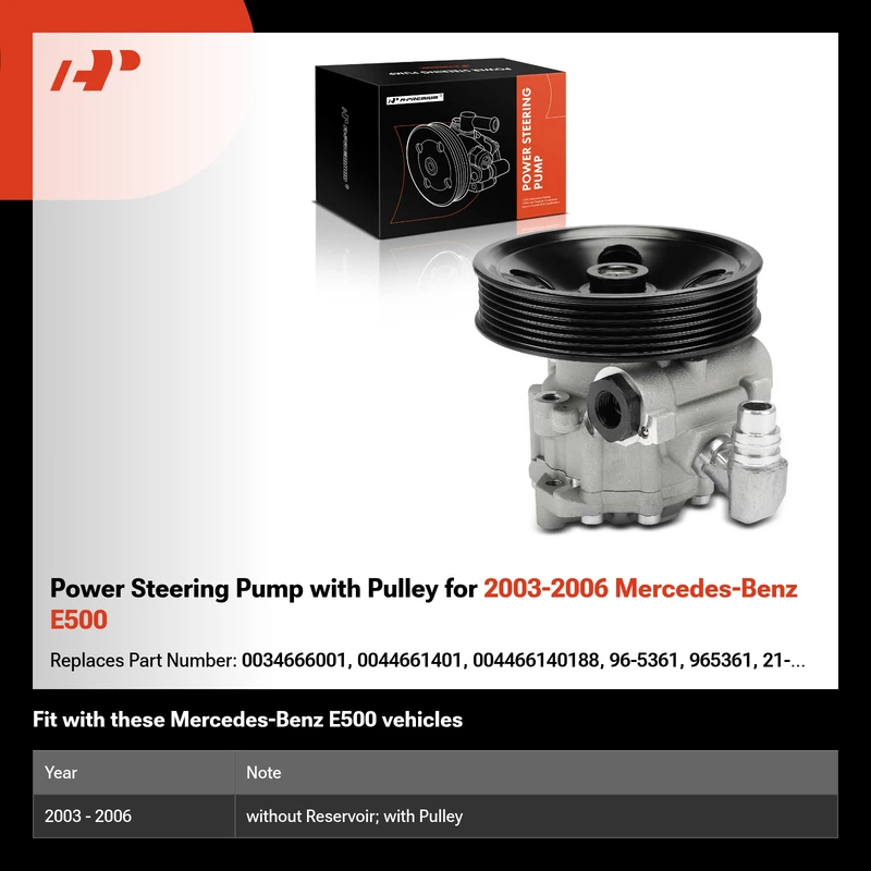 Power Steering Pump with Pulley for 2003-2006 Mercedes-Benz E500