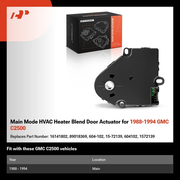 Main Mode HVAC Heater Blend Door Actuator for 1988-1994 GMC C2500