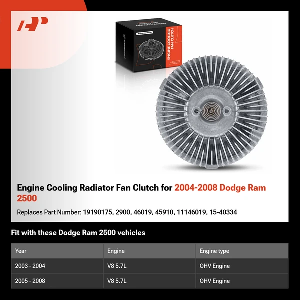 Engine Cooling Radiator Fan Clutch for 2004-2008 Dodge Ram 2500