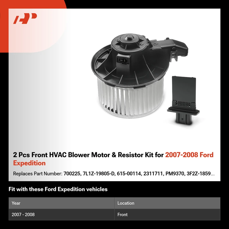 2 Pcs Front HVAC Blower Motor & Resistor Kit for 2007-2008 Ford Expedition