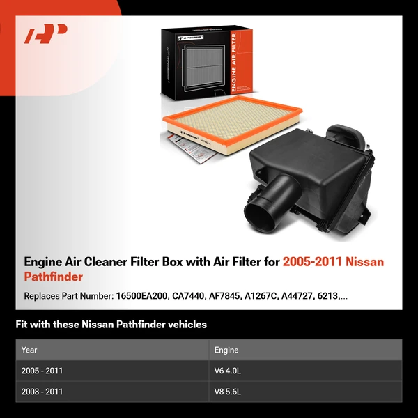 Engine Air Cleaner Filter Box with Air Filter for 2005-2011 Nissan Pathfinder