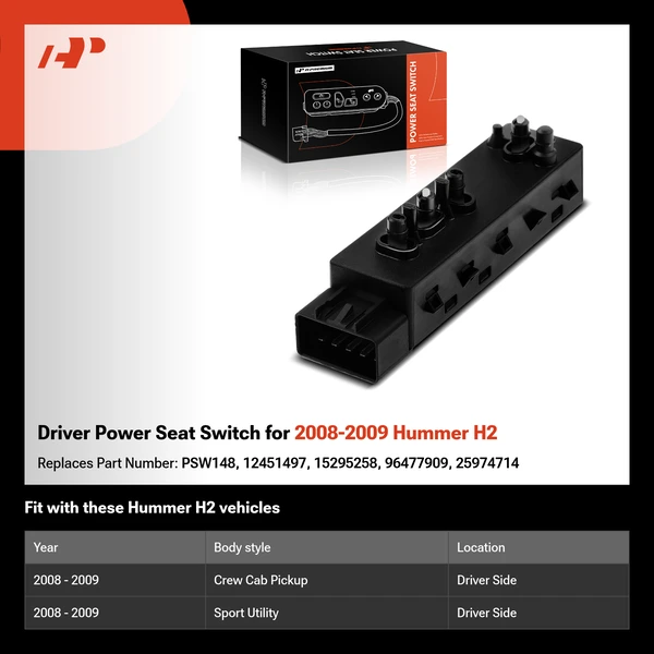 Driver Power Seat Switch for 2008-2009 Hummer H2
