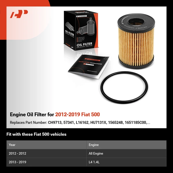 Engine Oil Filter for 2012-2019 Fiat 500