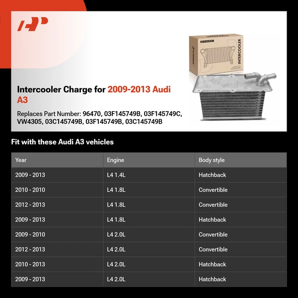 Intercooler Charge for 2009-2013 Audi A3