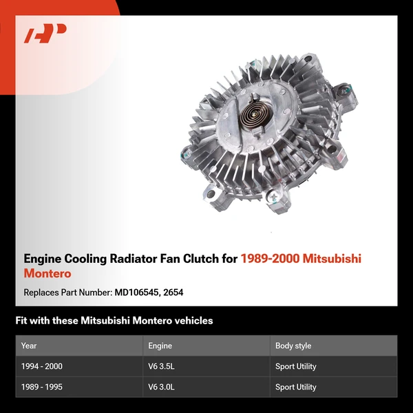 Engine Cooling Radiator Fan Clutch for 1989-2000 Mitsubishi Montero