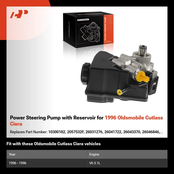 Power Steering Pump with Reservoir for 1996 Oldsmobile Cutlass Ciera