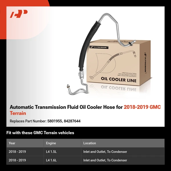 Automatic Transmission Fluid Oil Cooler Hose for 2018-2019 GMC Terrain