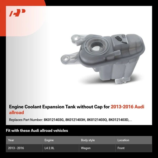 Engine Coolant Expansion Tank without Cap for 2013-2016 Audi allroad