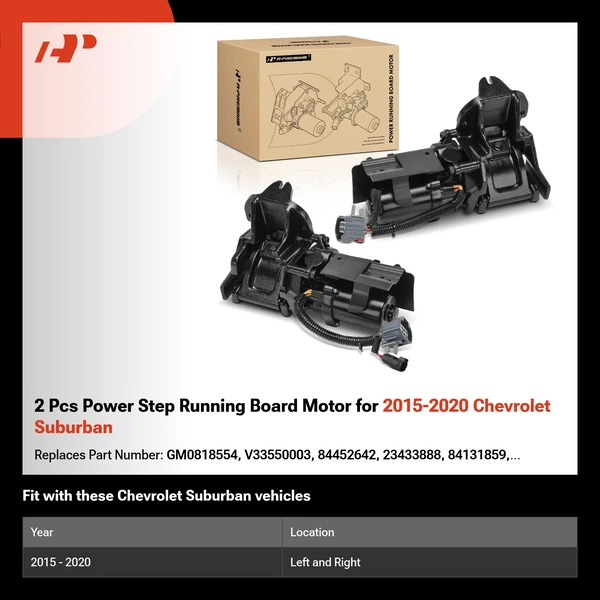 2 Pcs Power Step Running Board Motor for 2015-2020 Chevrolet Suburban