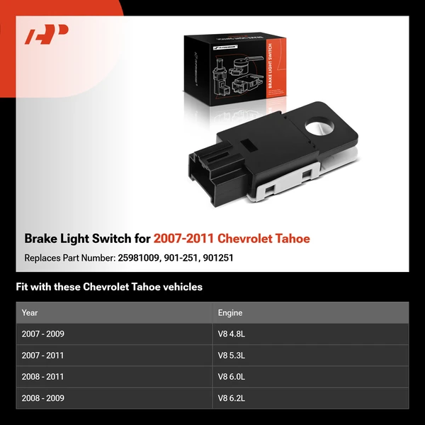 Brake Light Switch for 2007-2011 Chevrolet Tahoe